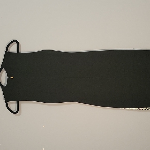 JUST CAVALLI Black and Leopard Print Mini Dress - Picture 7 of 11